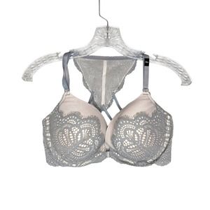 Victoria's Secret Women's Dream Angels Push-Up Bra Lace Cream Gray Size 36D